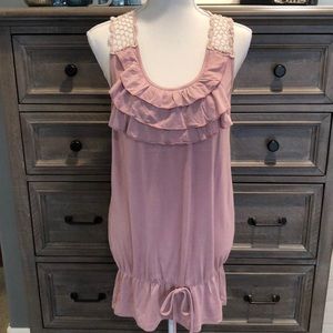 Dusty Rose Colored Crocheted Top